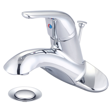 OLYMPIA FAUCETS Single Handle Lavatory Faucet, Centerset, Polished Chrome, Number of Holes: 3 Hole L-6260BH